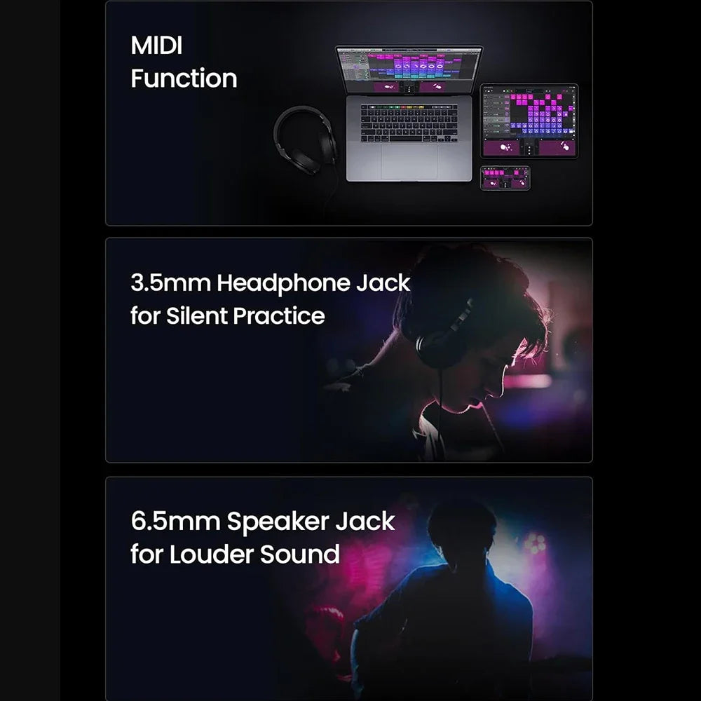 AeroBand Guitar Electric Guitar Pain-Free Silicone String All-in-One 9 Sound Styles Acoustic Bass With Speaker Microphone