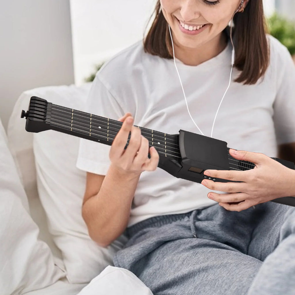 7 Frets Smart Electric Guitar Silent Practice Digital Tuner Metronome Function Pocket Portable Folk MIDI Multifunctional Guitar
