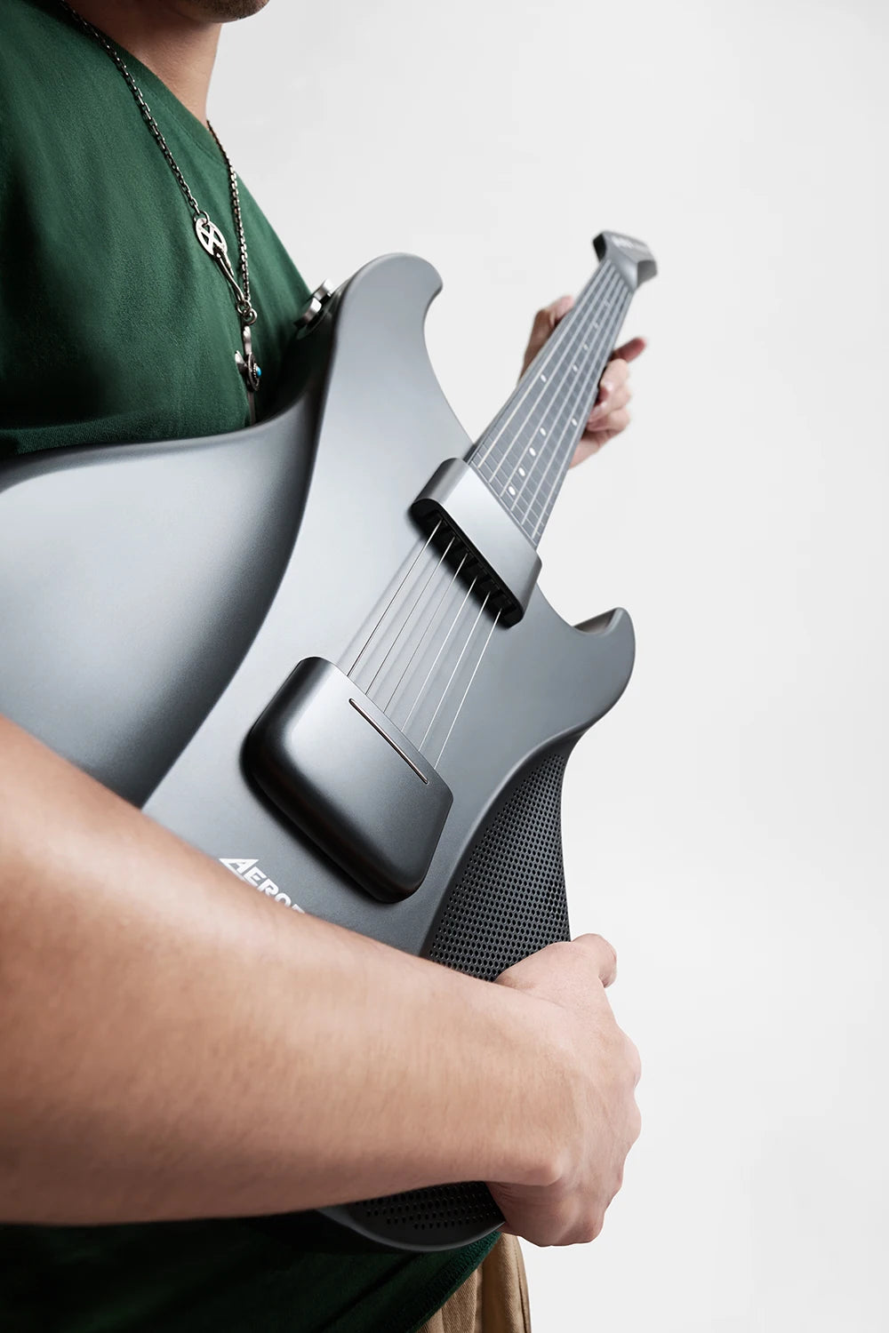 AeroBand Guitar Travel Electric Guitar Pain-Free Silicone String All-in-One 9 Sound Styles Acoustic Bass With Speaker Microphone