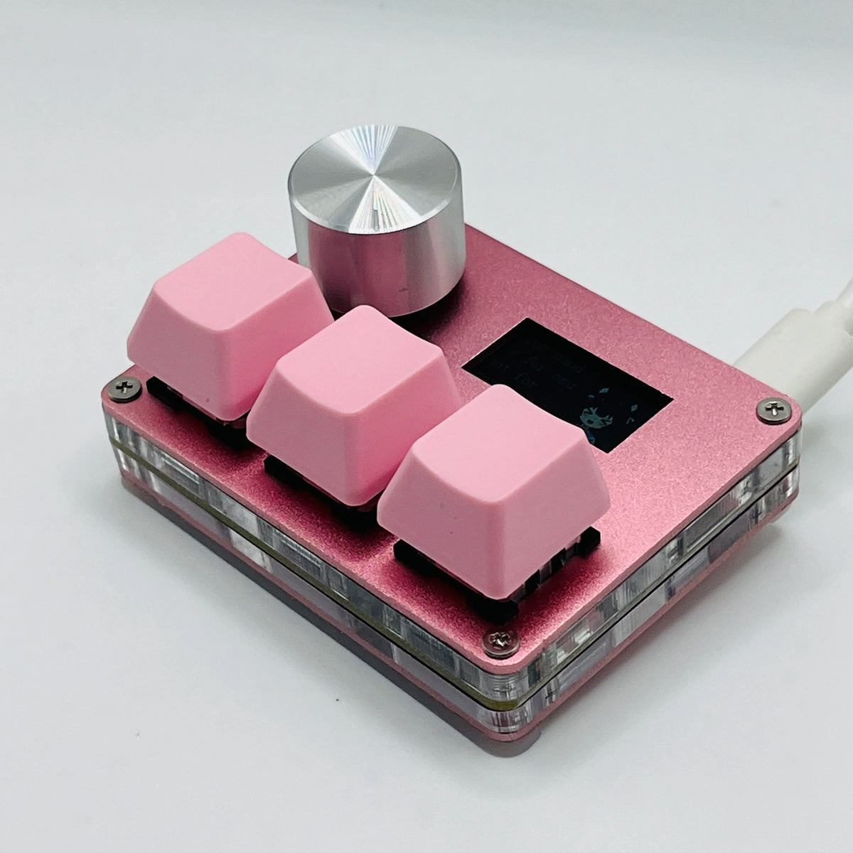 O3C SayoDevice OSU O3C Rapid Trigger Hall Switches Magnetic Pink Switches Keyboard With Knob Screen Copy Paste Shotcut