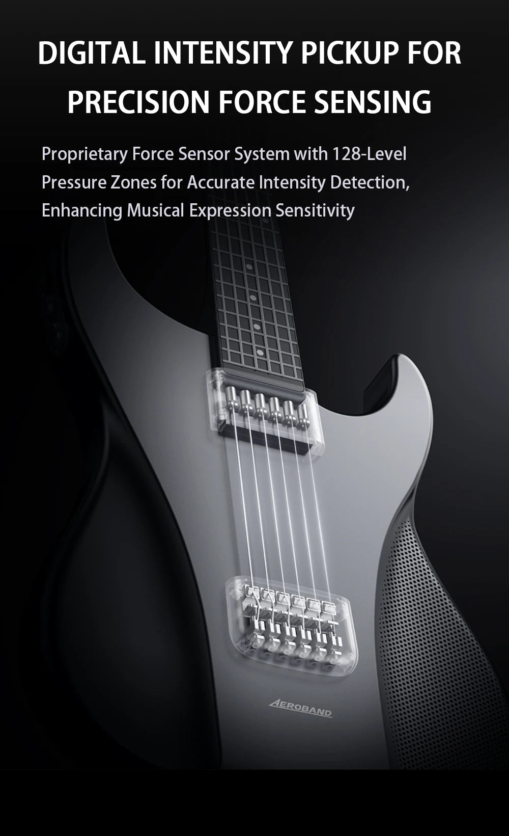 AeroBand Guitar Travel Electric Guitar Pain-Free Silicone String All-in-One 9 Sound Styles Acoustic Bass With Speaker Microphone