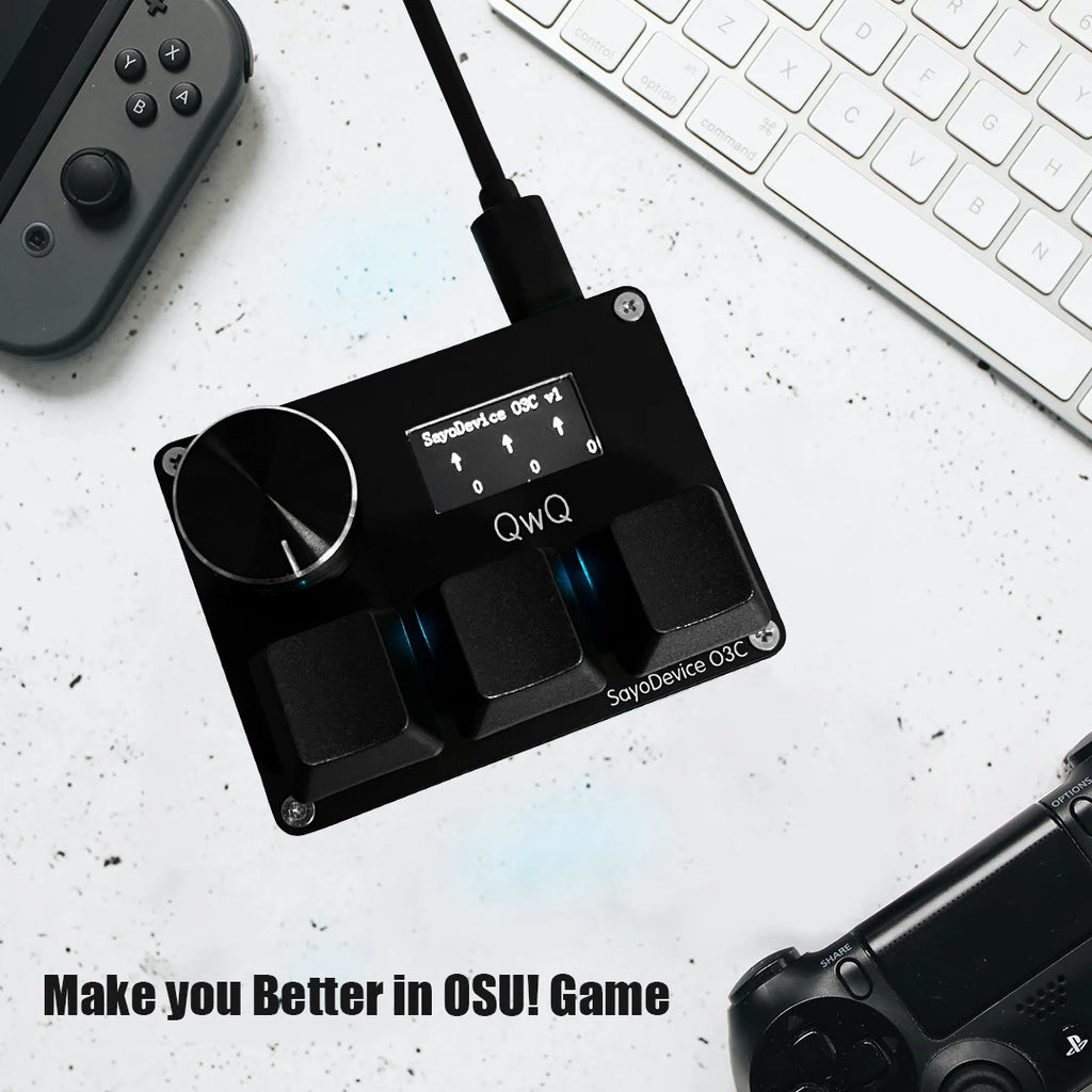 SayoDevice Rapid Trigger Magnetic Switches RGB Music Game Keyboard Volume Knob For O3C DJMAX SDVX Geometry Dash Office Keyboard