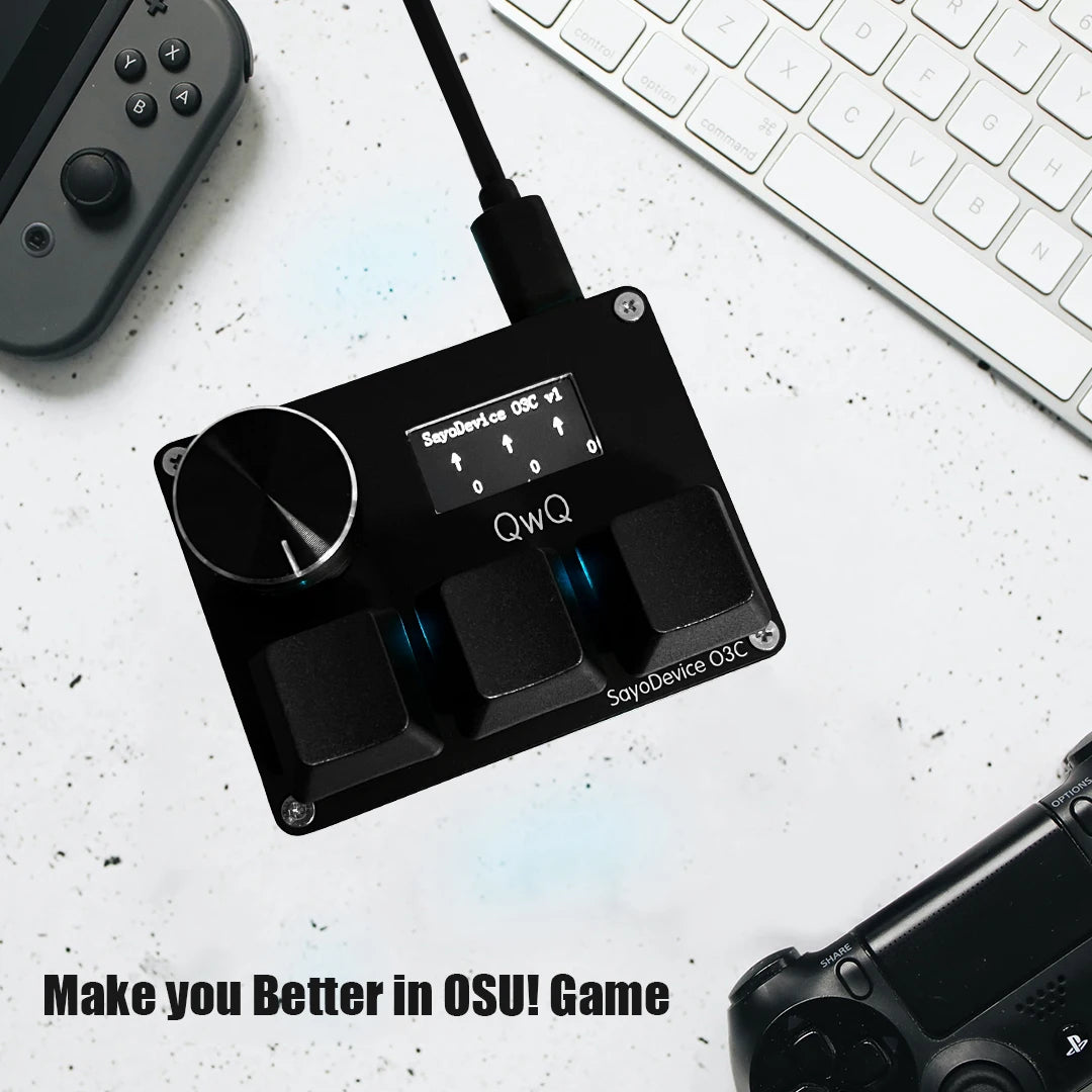 SayoDevice Rapid Trigger Magnetic Switches RGB Music Game Keyboard Volume Knob For O3C DJMAX SDVX Geometry Dash Office Keyboard