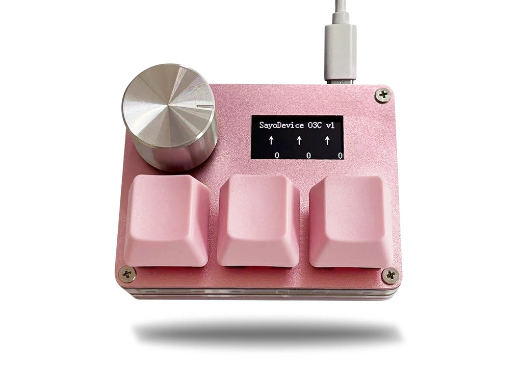 O3C SayoDevice OSU O3C Rapid Trigger Hall Switches Magnetic Pink Switches Keyboard With Knob Screen Copy Paste Shotcut