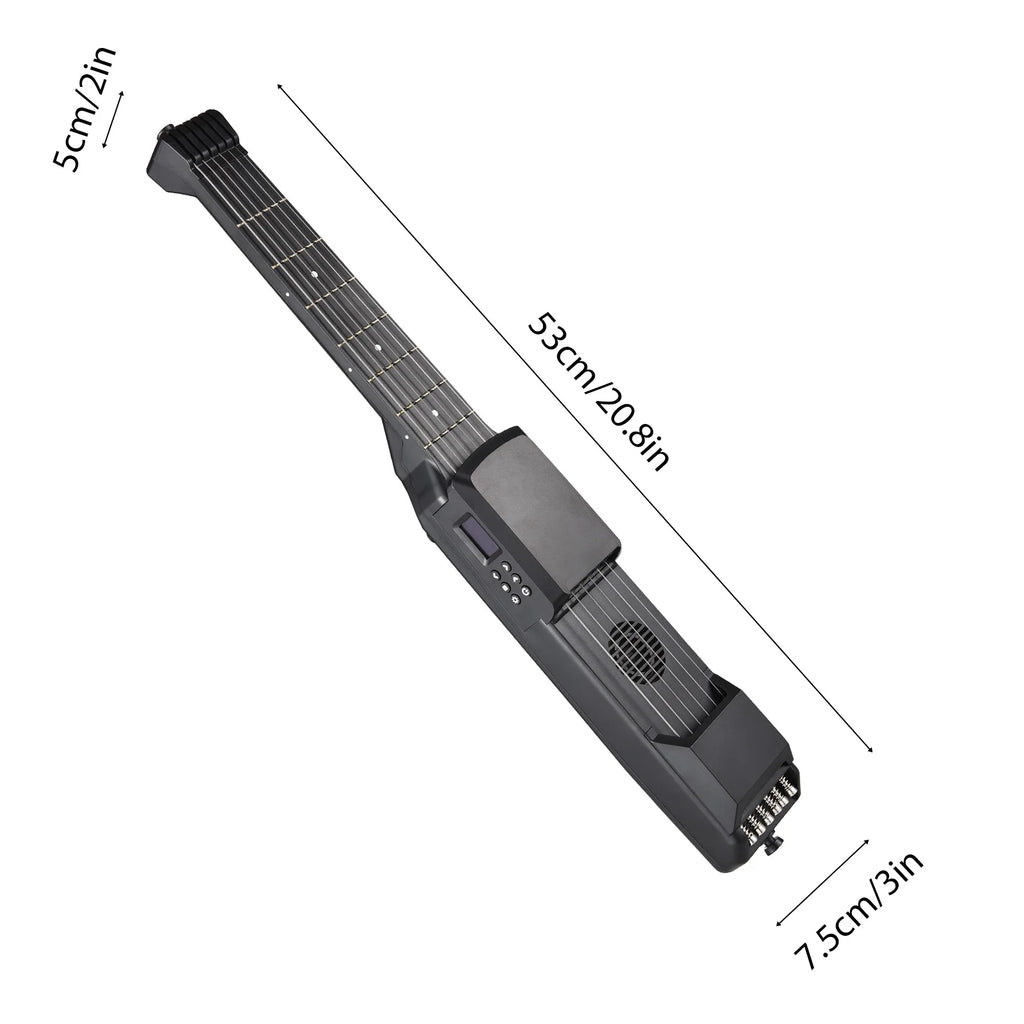 7 Frets Smart Electric Guitar Silent Practice Digital Tuner Metronome Function Pocket Portable Folk MIDI Multifunctional Guitar