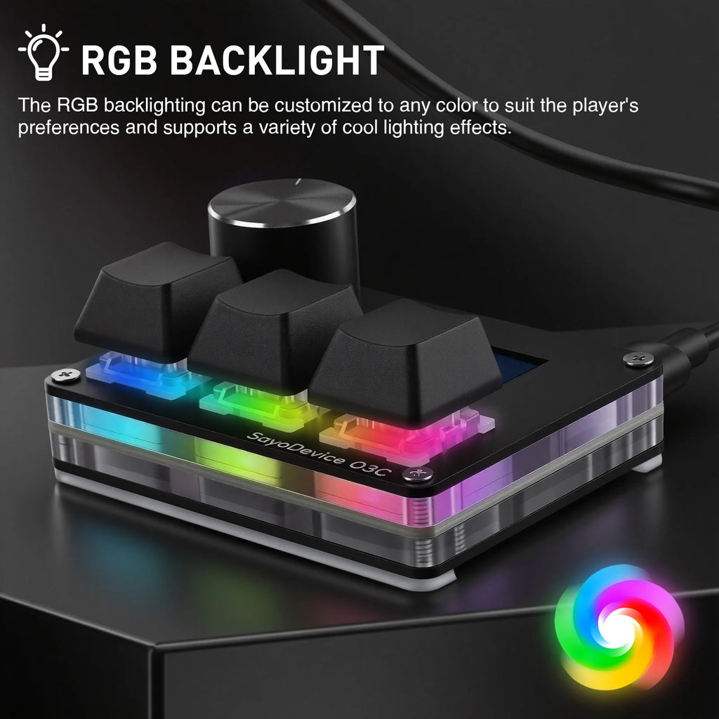 O3C SayoDevice OSU O3C Rapid Trigger Hall Switches Magnetic Pink Switches Keyboard With Knob Screen Copy Paste Shotcut