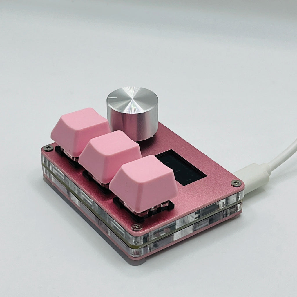 O3C SayoDevice OSU O3C Rapid Trigger Hall Switches Magnetic Pink Switches Keyboard With Knob Screen Copy Paste Shotcut