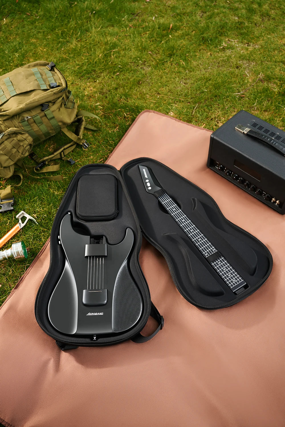 AeroBand Guitar Electric Guitar Pain-Free Silicone String All-in-One 9 Sound Styles Acoustic Bass With Speaker Microphone